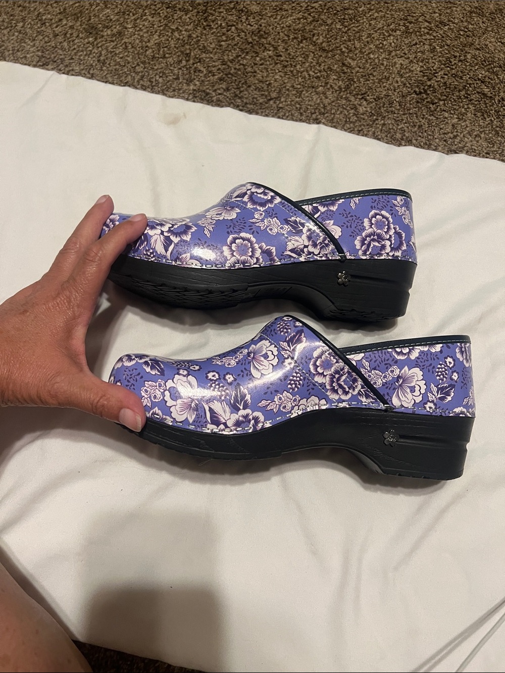 Sanita the original Danish clogs purple floral. - Picture 4 of 8